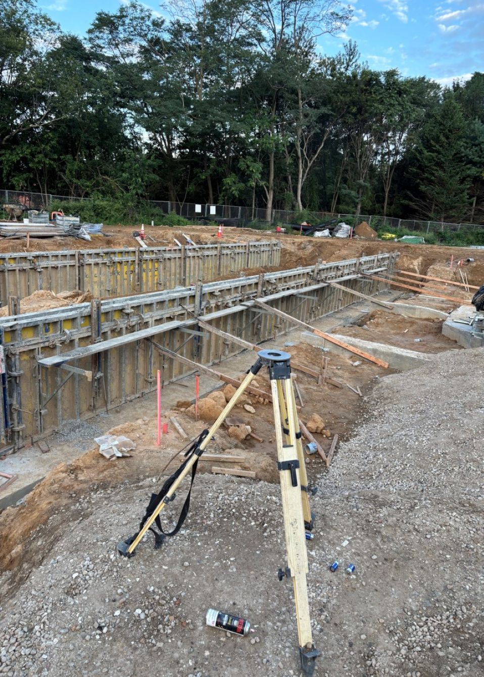 Construction site with pipes and wiring